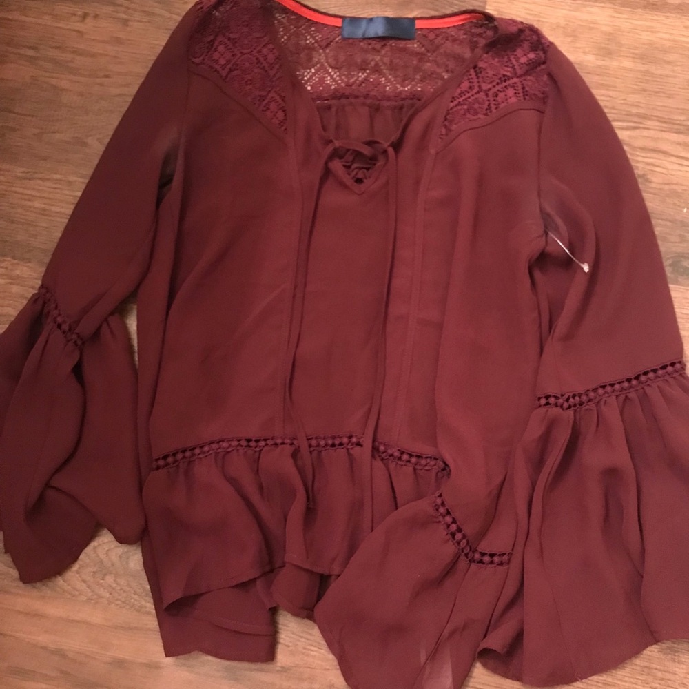 Burgundy lace top